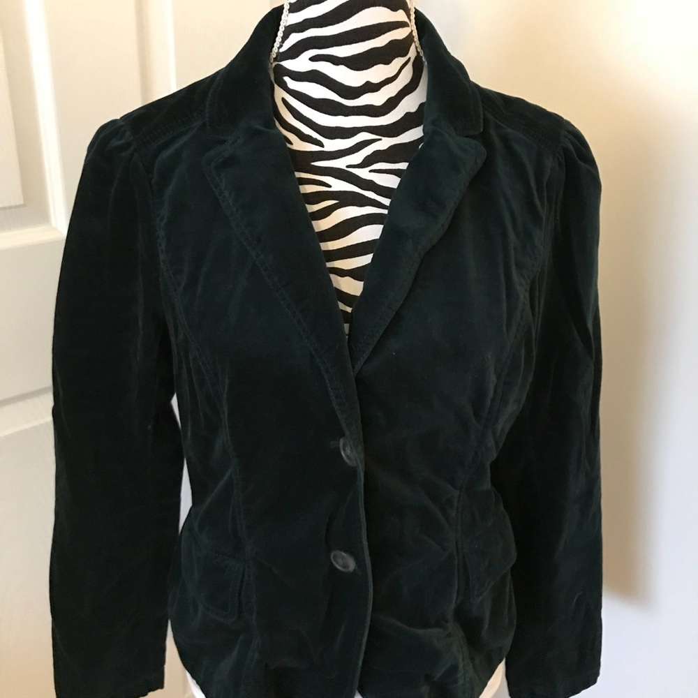 LOFT Dark Green Velvet Blazer